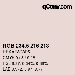 Color code: RGB 234.5 216 213 | qconv.com