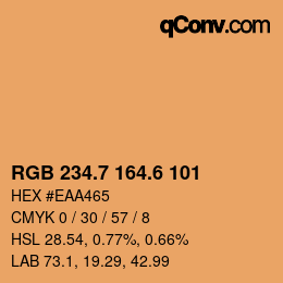 カラーコード: RGB 234.7 164.6 101 | qconv.com