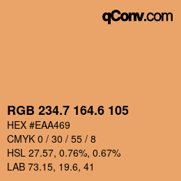 カラーコード: RGB 234.7 164.6 105 | qconv.com