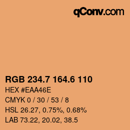 カラーコード: RGB 234.7 164.6 110 | qconv.com