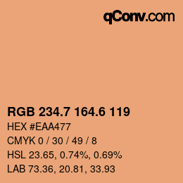 カラーコード: RGB 234.7 164.6 119 | qconv.com