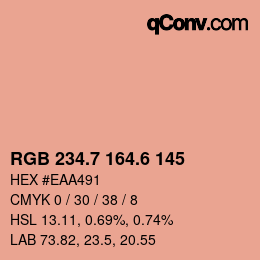 カラーコード: RGB 234.7 164.6 145 | qconv.com