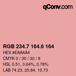 カラーコード: RGB 234.7 164.6 164 | qconv.com