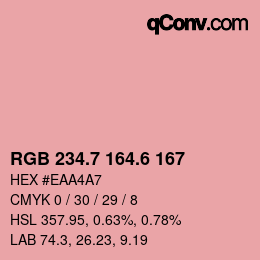 カラーコード: RGB 234.7 164.6 167 | qconv.com