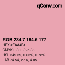 カラーコード: RGB 234.7 164.6 177 | qconv.com