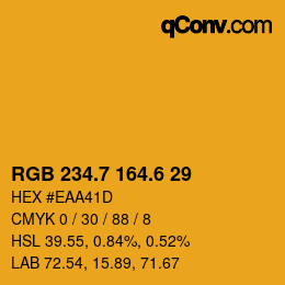 カラーコード: RGB 234.7 164.6 29 | qconv.com