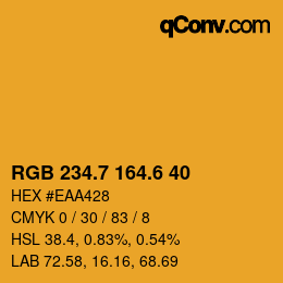 カラーコード: RGB 234.7 164.6 40 | qconv.com