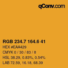 カラーコード: RGB 234.7 164.6 41 | qconv.com