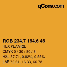 カラーコード: RGB 234.7 164.6 46 | qconv.com