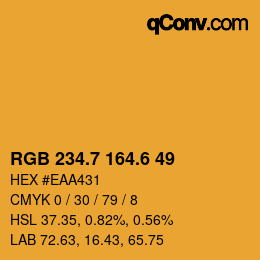 カラーコード: RGB 234.7 164.6 49 | qconv.com