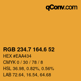カラーコード: RGB 234.7 164.6 52 | qconv.com