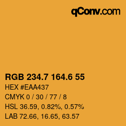 カラーコード: RGB 234.7 164.6 55 | qconv.com