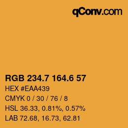 カラーコード: RGB 234.7 164.6 57 | qconv.com