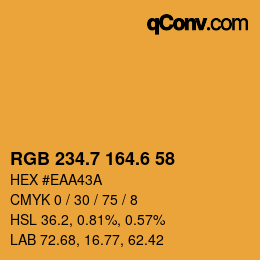 カラーコード: RGB 234.7 164.6 58 | qconv.com
