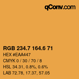 カラーコード: RGB 234.7 164.6 71 | qconv.com