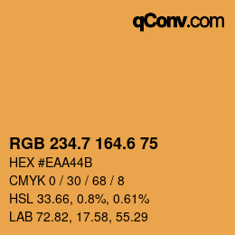 カラーコード: RGB 234.7 164.6 75 | qconv.com