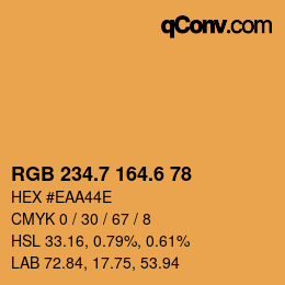 カラーコード: RGB 234.7 164.6 78 | qconv.com