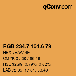 カラーコード: RGB 234.7 164.6 79 | qconv.com