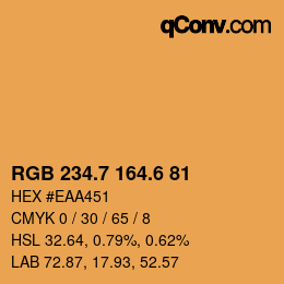 カラーコード: RGB 234.7 164.6 81 | qconv.com