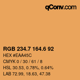 カラーコード: RGB 234.7 164.6 92 | qconv.com