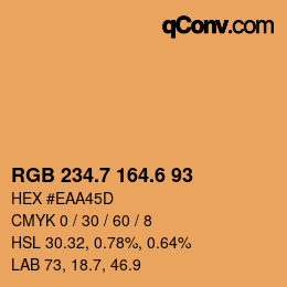 カラーコード: RGB 234.7 164.6 93 | qconv.com