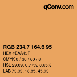 カラーコード: RGB 234.7 164.6 95 | qconv.com