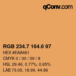 カラーコード: RGB 234.7 164.6 97 | qconv.com