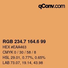 カラーコード: RGB 234.7 164.6 99 | qconv.com