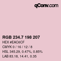 カラーコード: RGB 234.7 198 207 | qconv.com