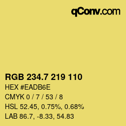 カラーコード: RGB 234.7 219 110 | qconv.com