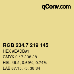 カラーコード: RGB 234.7 219 145 | qconv.com