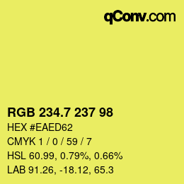 カラーコード: RGB 234.7 237 98 | qconv.com