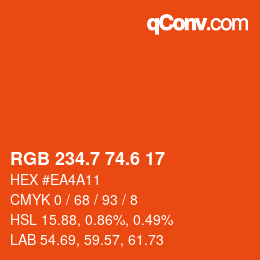 カラーコード: RGB 234.7 74.6 17 | qconv.com