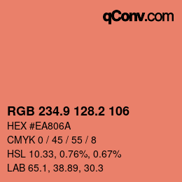 カラーコード: RGB 234.9 128.2 106 | qconv.com