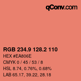 Color code: RGB 234.9 128.2 110 | qconv.com