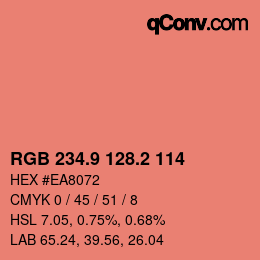 Farbcode: RGB 234.9 128.2 114 | qconv.com