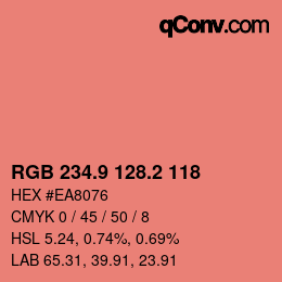 Color code: RGB 234.9 128.2 118 | qconv.com