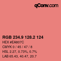 Color code: RGB 234.9 128.2 124 | qconv.com