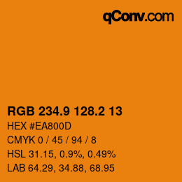 カラーコード: RGB 234.9 128.2 13 | qconv.com