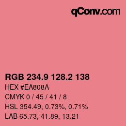 Color code: RGB 234.9 128.2 138 | qconv.com