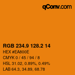 カラーコード: RGB 234.9 128.2 14 | qconv.com