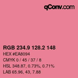 Color code: RGB 234.9 128.2 148 | qconv.com