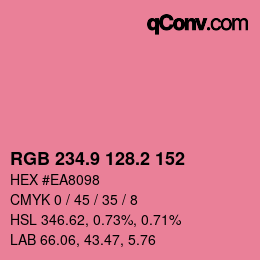 カラーコード: RGB 234.9 128.2 152 | qconv.com