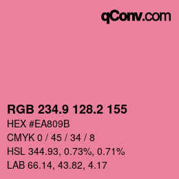 カラーコード: RGB 234.9 128.2 155 | qconv.com