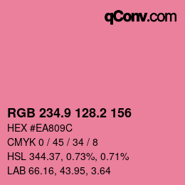 カラーコード: RGB 234.9 128.2 156 | qconv.com
