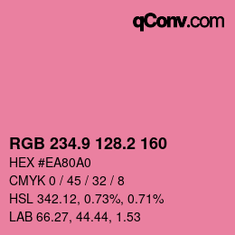 カラーコード: RGB 234.9 128.2 160 | qconv.com
