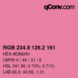 カラーコード: RGB 234.9 128.2 161 | qconv.com