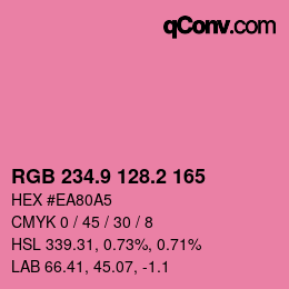 カラーコード: RGB 234.9 128.2 165 | qconv.com