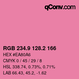 カラーコード: RGB 234.9 128.2 166 | qconv.com