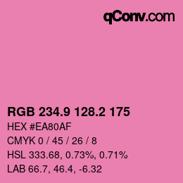 カラーコード: RGB 234.9 128.2 175 | qconv.com